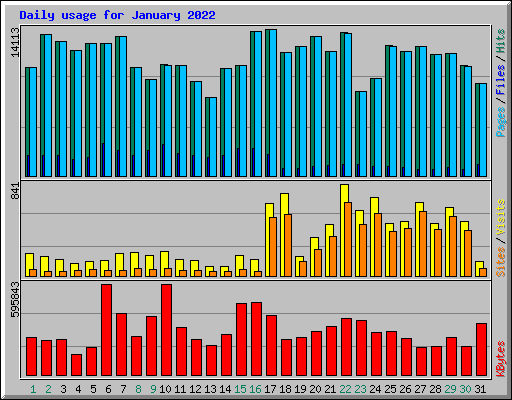 Daily usage for January 2022