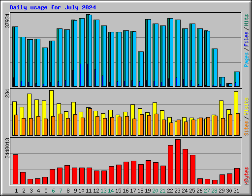 Daily usage for July 2024