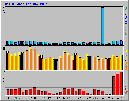 Daily usage for May 2025