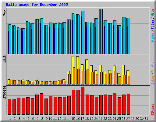 Daily usage for December 2025