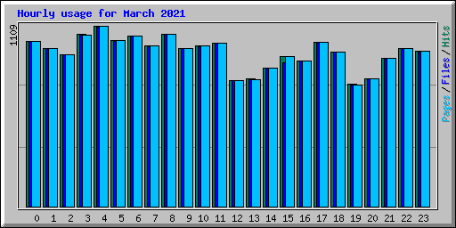 Hourly usage for March 2021